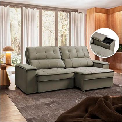 Imagem de Sofá Retrátil e Reclinável 2 Lugares Veludo Takei Amélia