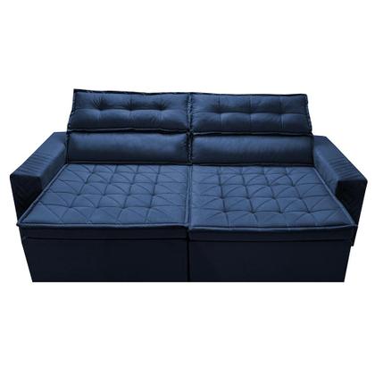 Sofá Retrátil e Reclinável 2,00m Cama inBox Charm Velusoft Azul Imagem de Sofá Retrátil e Reclinável 2,00m Cama inBox Charm Velusoft Azul