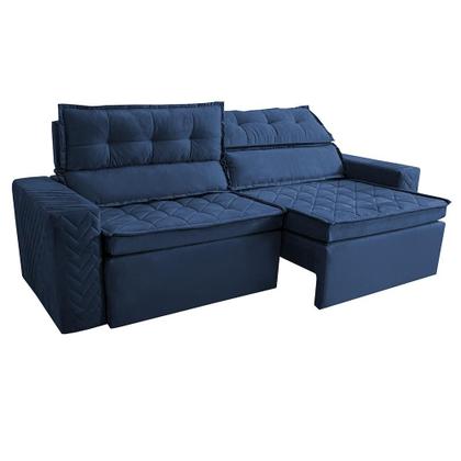 Sofá Retrátil e Reclinável 2,00m Cama inBox Charm Velusoft Azul Imagem de Sofá Retrátil e Reclinável 2,00m Cama inBox Charm Velusoft Azul