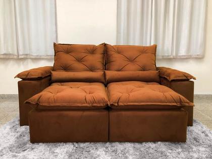 Sofá Retrátil e Reclinável 2,20m em Tecido Veludão C/ Pillow nos Braços Athenas - Veneza Estofados Imagem de Sofá Retrátil e Reclinável 2,20m em Tecido Veludão C/ Pillow nos Braços Athenas