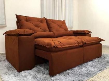Sofá Retrátil e Reclinável 2,20m em Tecido Veludão C/ Pillow nos Braços Athenas - Veneza Estofados Imagem de Sofá Retrátil e Reclinável 2,20m em Tecido Veludão C/ Pillow nos Braços Athenas