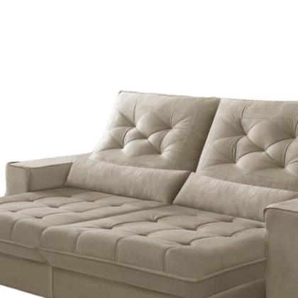 Imagem de Sofá Retrátil e Reclinável 2,30m Suede Juliette Marrom Castor