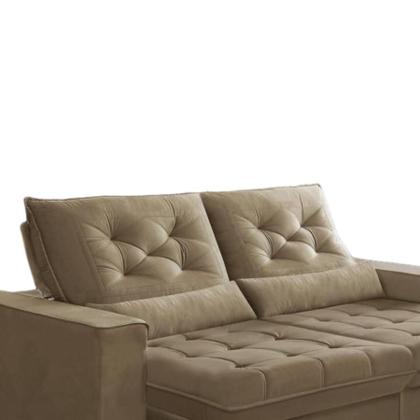 Imagem de Sofá Retrátil e Reclinável 2,30m Suede Juliette Marrom Castor