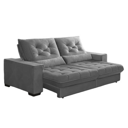 Imagem de Sofá Retrátil e Reclinável 2,30m Suede Juliette Marrom Castor