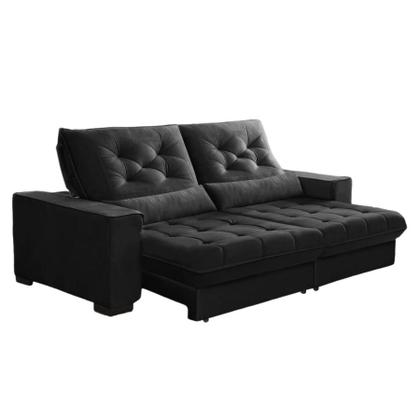 Imagem de Sofá Retrátil e Reclinável 2,30m Suede Juliette Marrom Castor