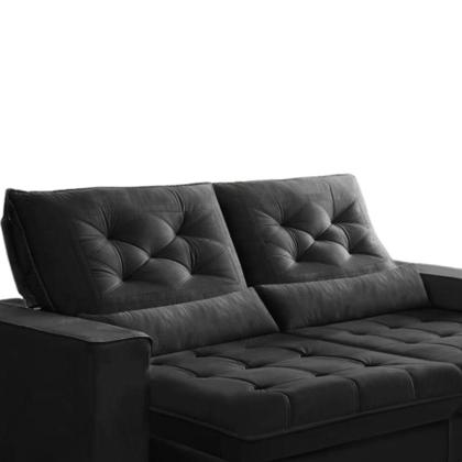 Imagem de Sofá Retrátil e Reclinável 2,30m Suede Juliette Marrom Castor