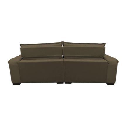 Imagem de Sofá Retrátil e Reclinável 2,32m com Molas Ensacadas Cama inBox Aconchego Tecido Suede Café
