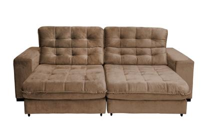 Imagem de Sofá Retrátil e Reclinável 2,50m Suede New California Marrom Castor