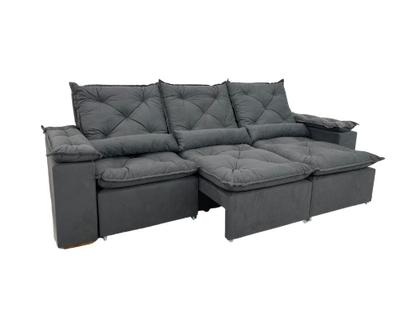 Imagem de Sofá Retrátil e Reclinável 2,70m em Tecido Veludão C/Pillow nos Braços Athenas