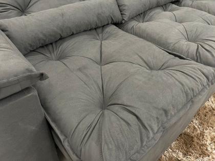 Imagem de Sofá Retrátil e Reclinável 2,70m em Tecido Veludão C/Pillow nos Braços Athenas