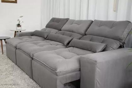 Imagem de Sofá Retrátil e Reclinável 2,75m C/ 05 Lugares em Tecido Suede