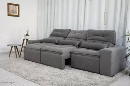 Imagem de Sofá Retrátil e Reclinável 2,75m C/ 05 Lugares em Tecido Suede