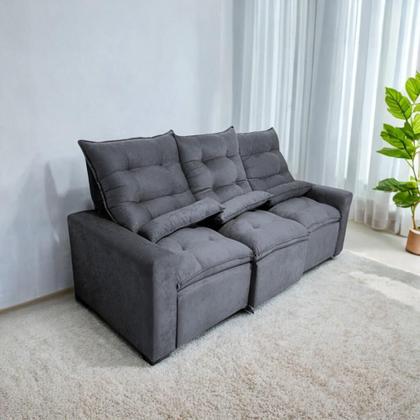 Imagem de Sofá Retrátil e Reclinável 2,75m C/ 05 Lugares em Tecido Suede