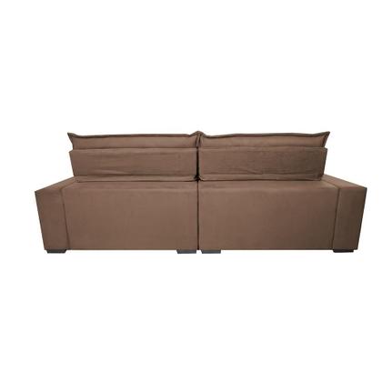 Imagem de Sofá Retrátil e Reclinável 2,95m Molas Ensacadas Cama inBox Spazus com Bordado 3D Velusoft Castor