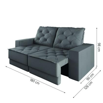 Imagem de Sofá Retrátil e Reclinável 3 Lugares 1,80m Verona Suede Cinza Mamflex
