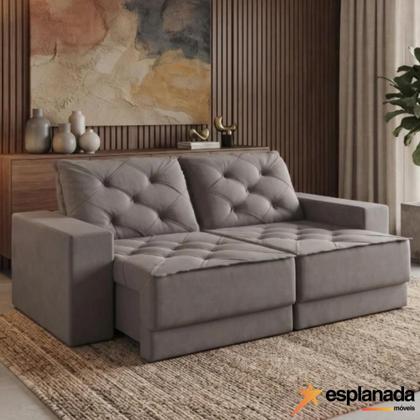 Imagem de Sofá Retrátil e Reclinável 3 Lugares 1,80m Verona Suede Cinza Mamflex