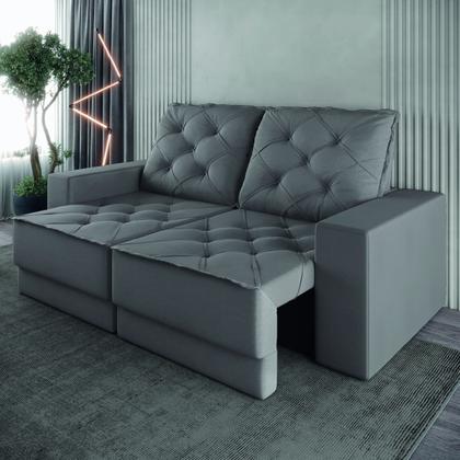 Imagem de Sofá Retrátil e Reclinável 3 Lugares 1,80m Verona Suede Cinza Mamflex