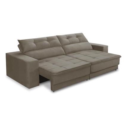 Imagem de Sofá Retrátil e Reclinável 3 lugares 1,90m com Molas Emily Suede Capuccino Adonai Estofados