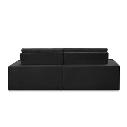 Imagem de Sofá Retrátil e Reclinável 3 lugares 1,90m com Molas Stella Suede Preto Adonai Estofados