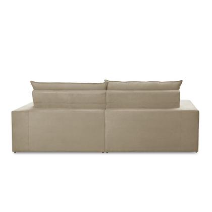 Imagem de Sofá Retrátil e Reclinável 3 lugares 2,10m com Molas Emily Suede Bege Adonai Estofados