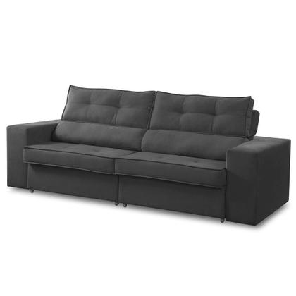 Imagem de Sofá Retrátil e Reclinável 3 lugares 2,10m com Molas Mirela Suede Cinza Adonai Estofados