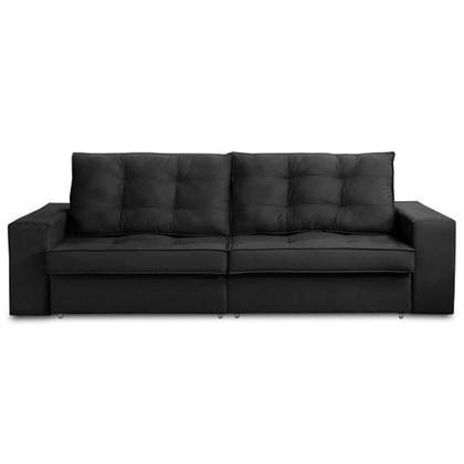 Imagem de Sofá Retrátil e Reclinável 3 lugares 2,30m com Molas Melissa Suede Preto Rover & Beato