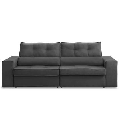 Imagem de Sofá Retrátil e Reclinável 3 lugares 2,30m com Molas Mirela Suede Cinza Adonai Estofados