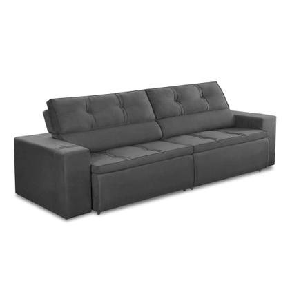 Sofá Retrátil e Reclinável 3 lugares 2,30m com Molas Stella Suede Cinza Adonai Estofados Imagem de Sofá Retrátil e Reclinável 3 lugares 2,30m com Molas Stella Suede Cinza Adonai Estofados