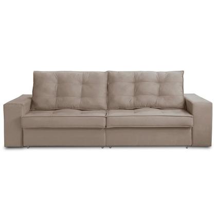 Imagem de Sofá Retrátil e Reclinável 3 lugares 2,50m com Molas Marcela Suede Cappuccino Adonai Estofados