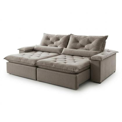 Imagem de Sofá Retrátil e Reclinável 3 Lugares 280cm Diamond Super Pillow Veludo Cinza