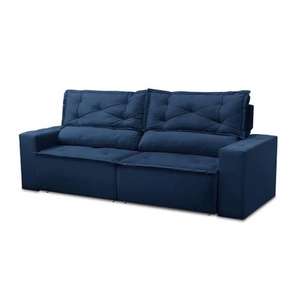 Sofá Retrátil e Reclinável 3 lugares com Molas 1,50m Laura Suede Azul Madelina - Madelina Decor Imagem de Sofá Retrátil e Reclinável 3 lugares com Molas 1,50m Laura Suede Azul Madelina