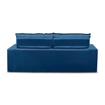 Imagem de Sofá Retrátil e Reclinável 3 lugares com Molas 1,80m Ana Suede Azul Adonai Estofados
