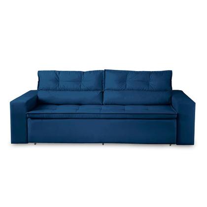 Sofá Retrátil e Reclinável 3 lugares com Molas 1,80m Vegas Suede Azul Adonai Estofados Imagem de Sofá Retrátil e Reclinável 3 lugares com Molas 1,80m Vegas Suede Azul Adonai Estofados