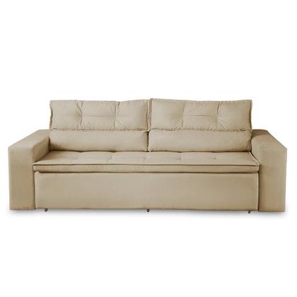 Sofá Retrátil e Reclinável 3 lugares com Molas 1,80m Vegas Suede Bege Adonai Estofados Imagem de Sofá Retrátil e Reclinável 3 lugares com Molas 1,80m Vegas Suede Bege Adonai Estofados