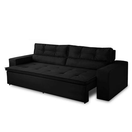 Sofá Retrátil e Reclinável 3 lugares com Molas 1,80m Vegas Suede Preto Adonai Estofados Imagem de Sofá Retrátil e Reclinável 3 lugares com Molas 1,80m Vegas Suede Preto Adonai Estofados