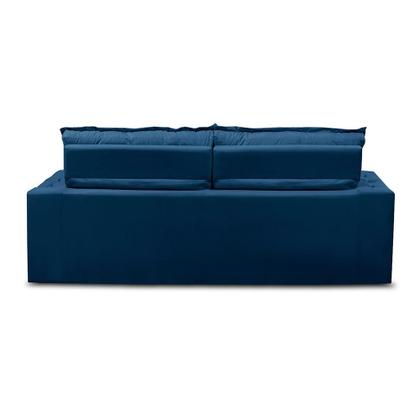 Sofá Retrátil e Reclinável 3 lugares com Molas 2,00m Livia Suede Azul Adonai Estofados Imagem de Sofá Retrátil e Reclinável 3 lugares com Molas 2,00m Livia Suede Azul Adonai Estofados