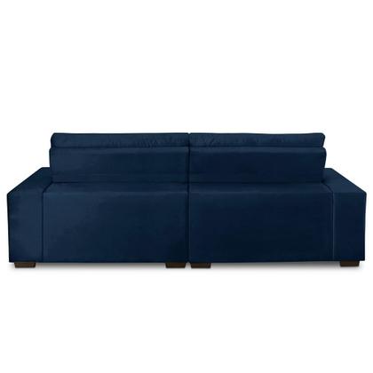 Imagem de Sofá Retrátil e Reclinável 3 Lugares com Molas 2,10m Dani Suede Azul Adonai Estofados