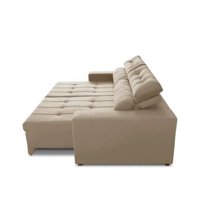 Imagem de Sofá Retrátil e Reclinável 3 Lugares com Molas 2,30m Dani Suede Bege Adonai Estofados