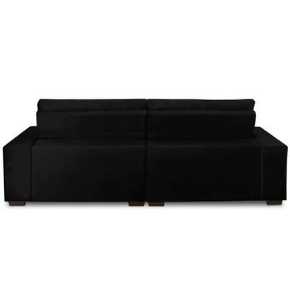 Imagem de Sofá Retrátil e Reclinável 3 Lugares com Molas 2,70m Julia Suede Preto Madelina Decor