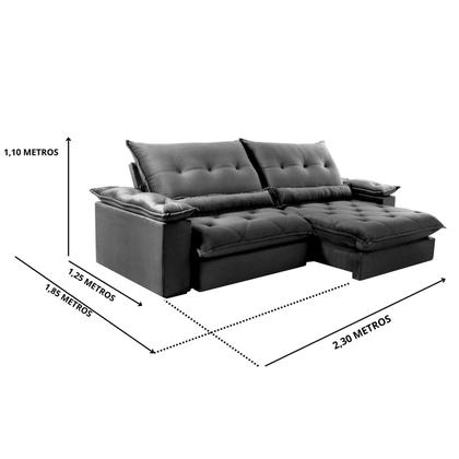 Imagem de Sofá Retrátil e Reclinável 3 Lugares Diamante
