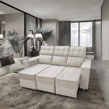 Imagem de Sofá Retrátil e Reclinável 3 lugares Londres 2.10cm C/Molas - Veludo