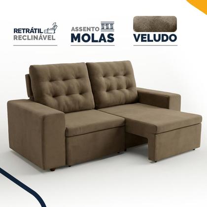Imagem de Sofá Retrátil e Reclinável 3 Lugares Molas - Curitiba 206cm