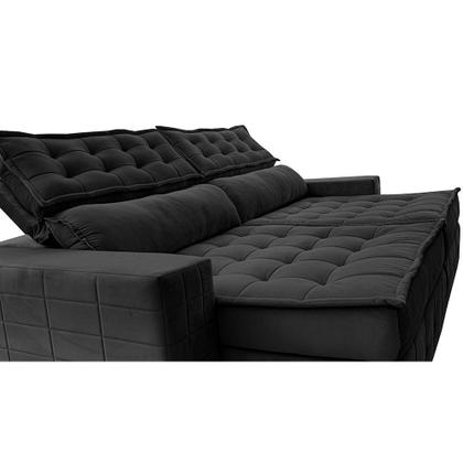 Imagem de Sofá Retrátil e Reclinável 3,15m Cama inBox Big Puffer com SoftGelD40 Velupluma Preto