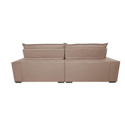 Imagem de Sofá Retrátil e Reclinável 3,15m Molas Ensacadas Cama inBox Spazus com Bordado 3D Velusoft Bege