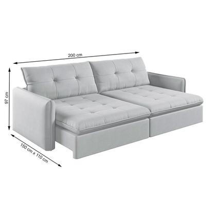 Imagem de Sofá Retrátil e Reclinável 4 Lugares 200cm Braga