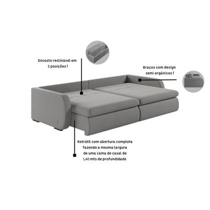 Imagem de Sofá Retrátil e Reclinável 4 Lugares 200cm Sunset