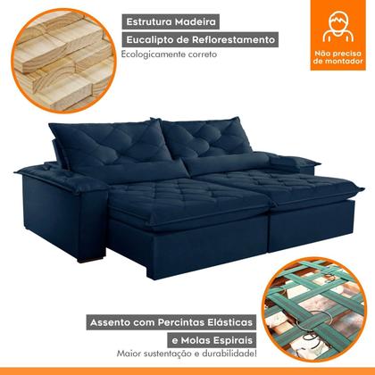 Imagem de Sofá Retrátil e Reclinável 4 Lugares 220cm Diamond Super Pillow