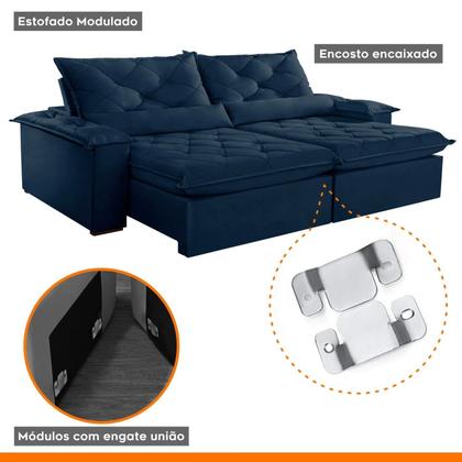 Imagem de Sofá Retrátil e Reclinável 4 Lugares 220cm Diamond Super Pillow