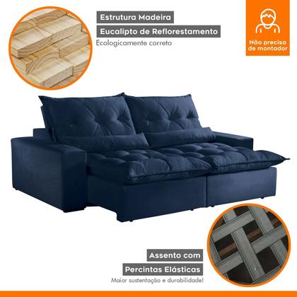 Sofá Retrátil e Reclinável 4 Lugares 250cm Avalon Super Pillow - Montano Estofados Imagem de Sofá Retrátil e Reclinável 4 Lugares 250cm Avalon Super Pillow