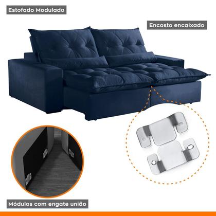 Sofá Retrátil e Reclinável 4 Lugares 250cm Avalon Super Pillow - Montano Estofados Imagem de Sofá Retrátil e Reclinável 4 Lugares 250cm Avalon Super Pillow
